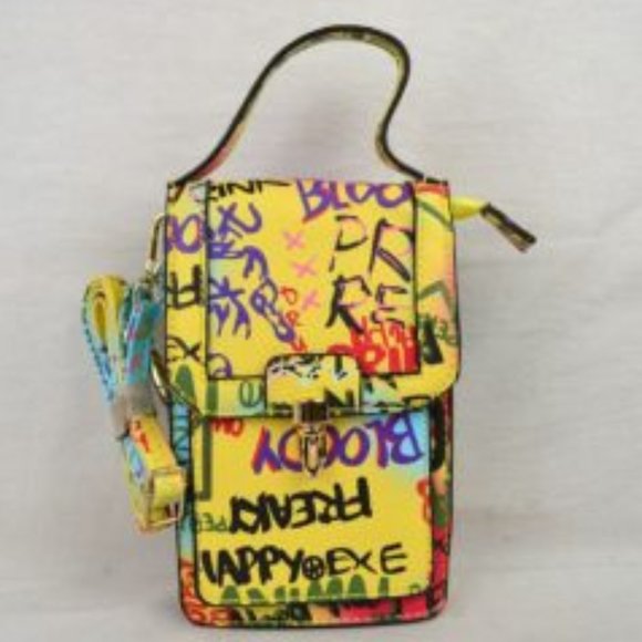 Vegan leather Graphic Art Crossbody bag (NWT) great for cellphone - Picture 1 of 13